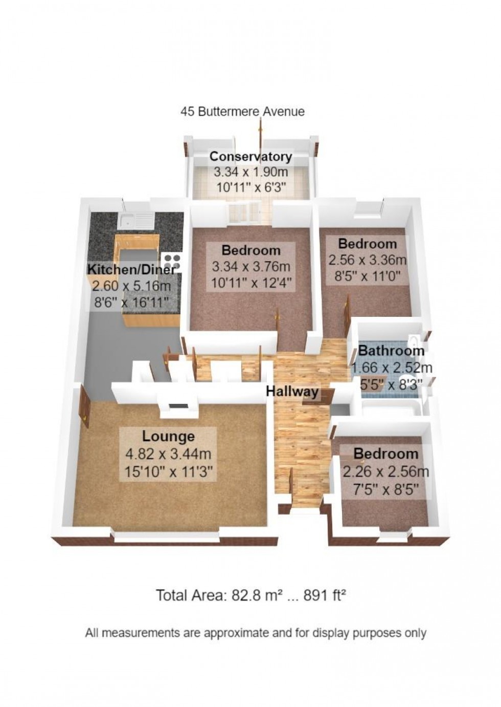 Floorplan for Buttermere Avenue, Fleetwood