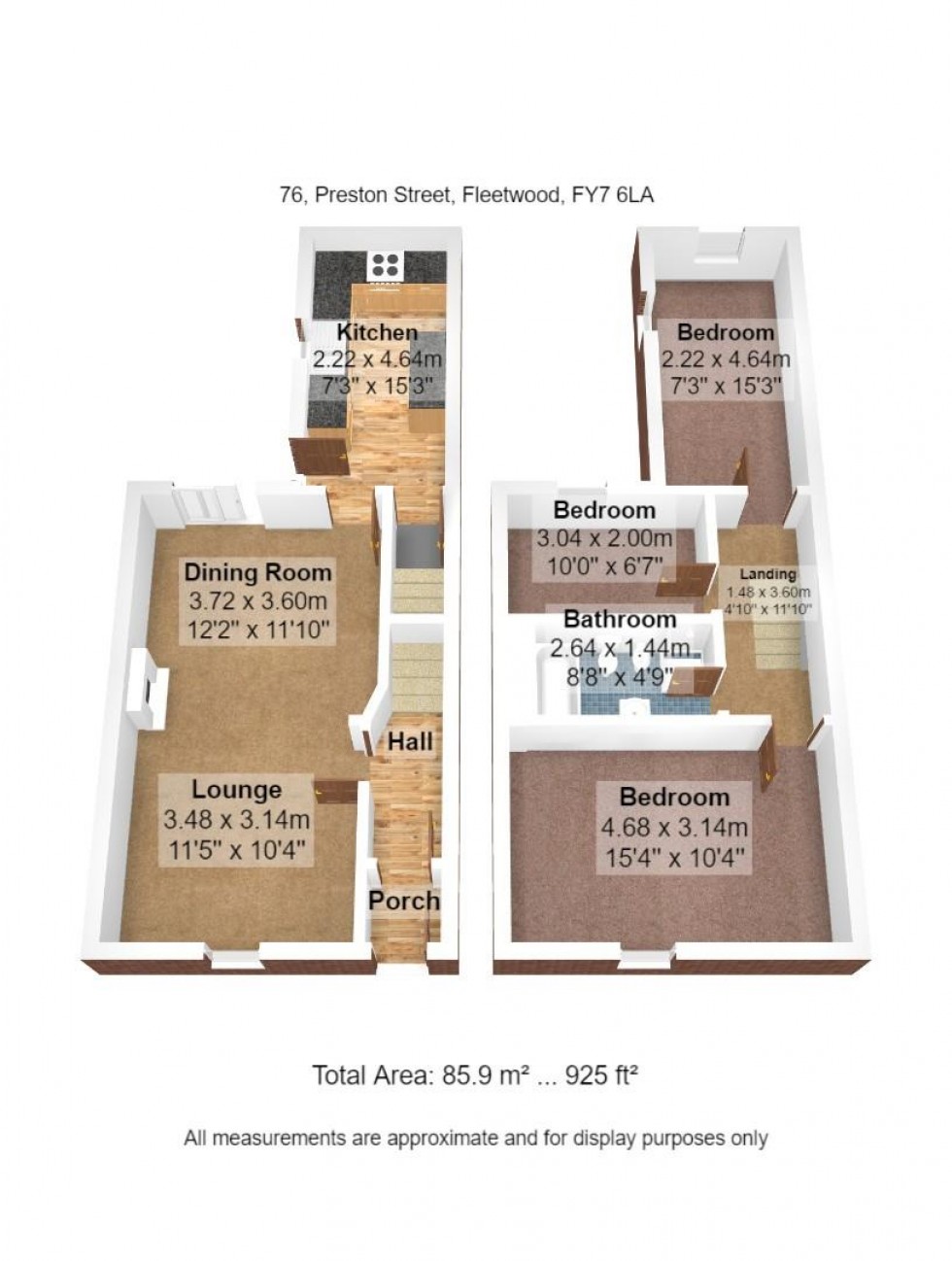 Floorplan for Preston Street, Fleetwood