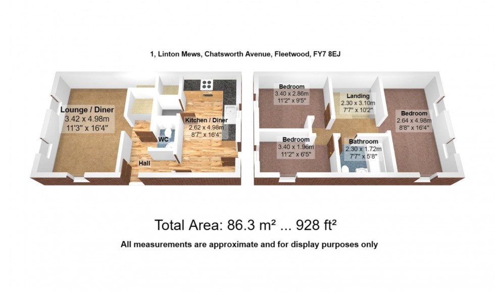 Floorplan for Linton Mews Chatsworth Avenue, Fleetwood
